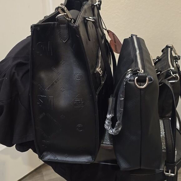 Steve Madden BLivia Logo Tote Bag Gift Set- Black - Picture 6 of 10